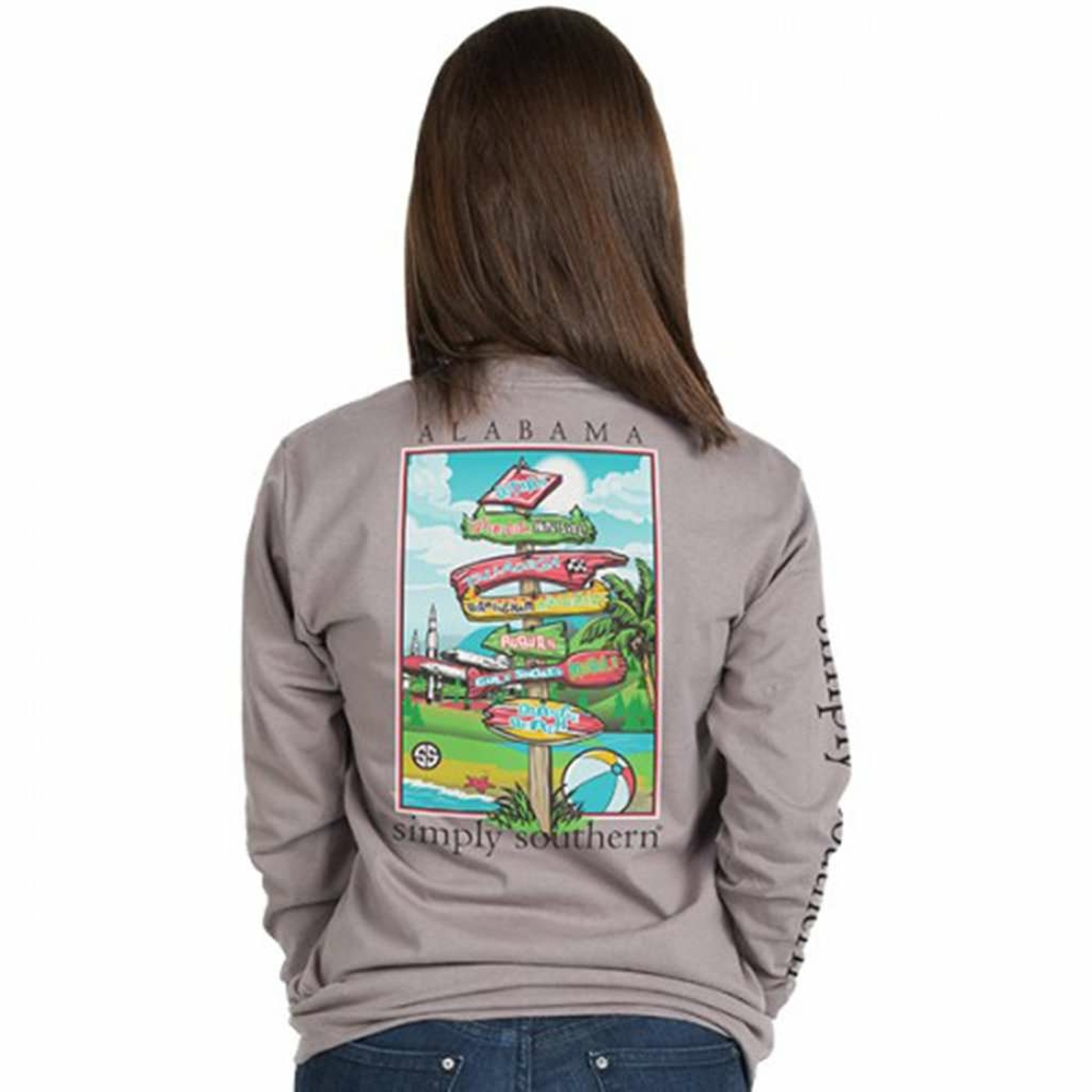 Simply Southern Long Sleeve Alabama State Graphic Tee New Size M - Picture 5 of 5
